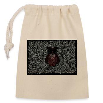 Funny owl - Sac cadeau en coton avec cordon (14 x 20 cm) - nature - Devant