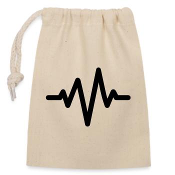 battement de coeur - Sac cadeau en coton avec cordon (14 x 20 cm) - nature - Devant