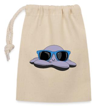 Summer octopus - Closable cotton gift bag (14x20cm) - nature - Front