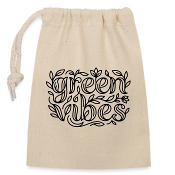 Green Vibes - Closable cotton gift bag (14x20cm) - nature - Front