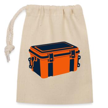 Kühlbox Camping Angeln Picknick - Verschließbarer Geschenkbeutel aus Baumwolle (14x20cm) - Natur - Vorne