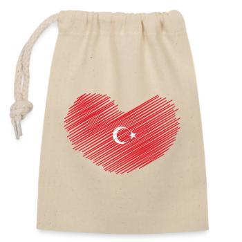 TÜRKEI TÜRKIYE TÜRKISCHE Europa Sport Fan - Verschließbarer Geschenkbeutel aus Baumwolle (14x20cm) - Natur - Vorne