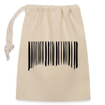 Barcode Strokes Lines Scribbled Barcode Scan - Sac cadeau en coton avec cordon (14 x 20 cm) - nature - Devant