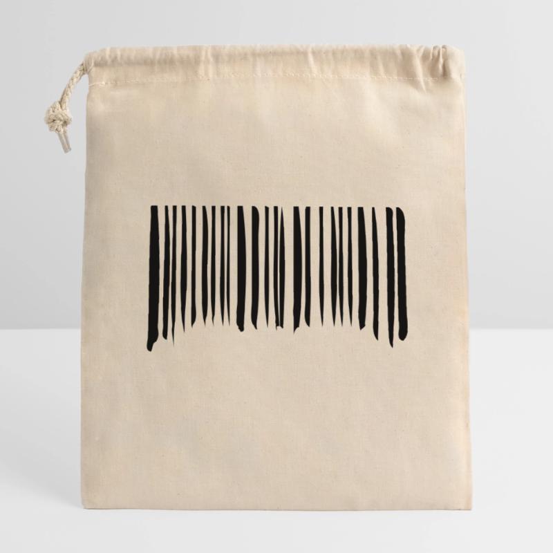 Barcode Striche Linien Gekritzelt Strichcode Scan Verschließbarer Geschenkbeutel aus Baumwolle (14x20cm)