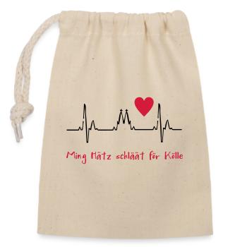 cologne - Closable cotton gift bag (14x20cm) - nature - Front