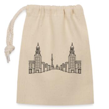 Frankfurter Tor Berlin - Verschließbarer Geschenkbeutel aus Baumwolle (14x20cm) - Natur - Vorne