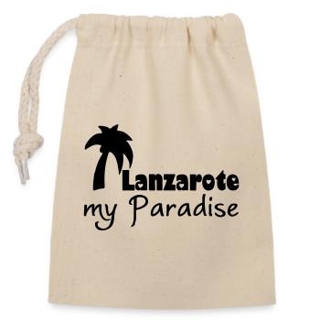 Lanzarote Paradise Urlaub Geschenk - Verschließbarer Geschenkbeutel aus Baumwolle (14x20cm) - Natur - Vorne