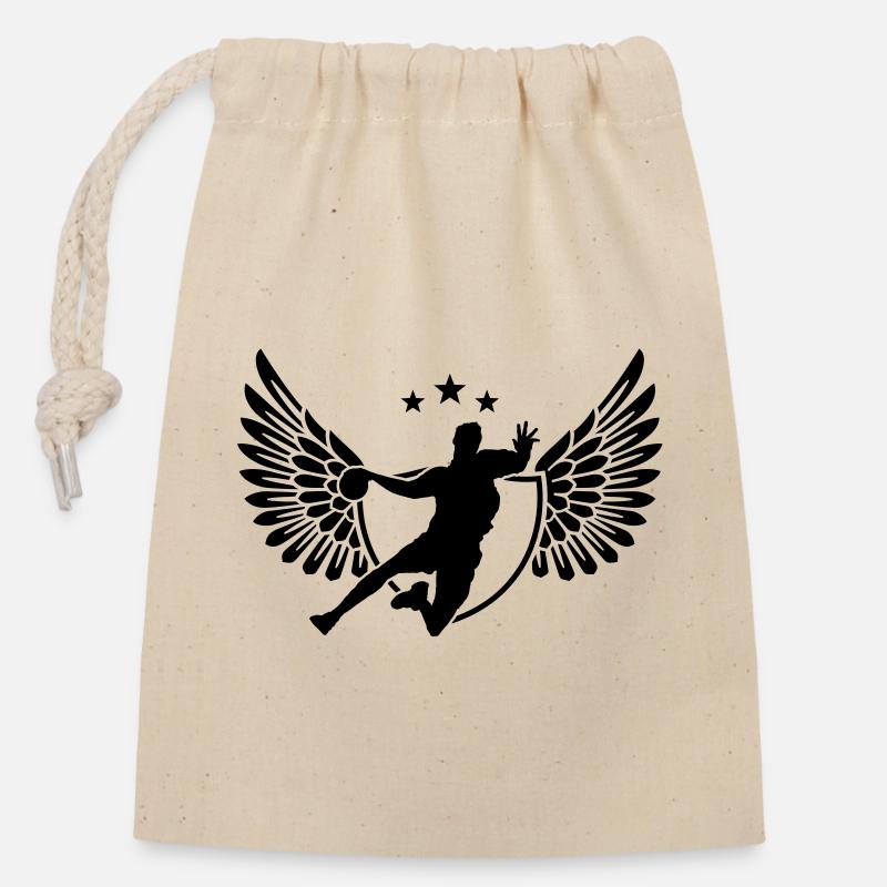 handball - Sac cadeau en coton avec cordon (14 x 20 cm) - nature