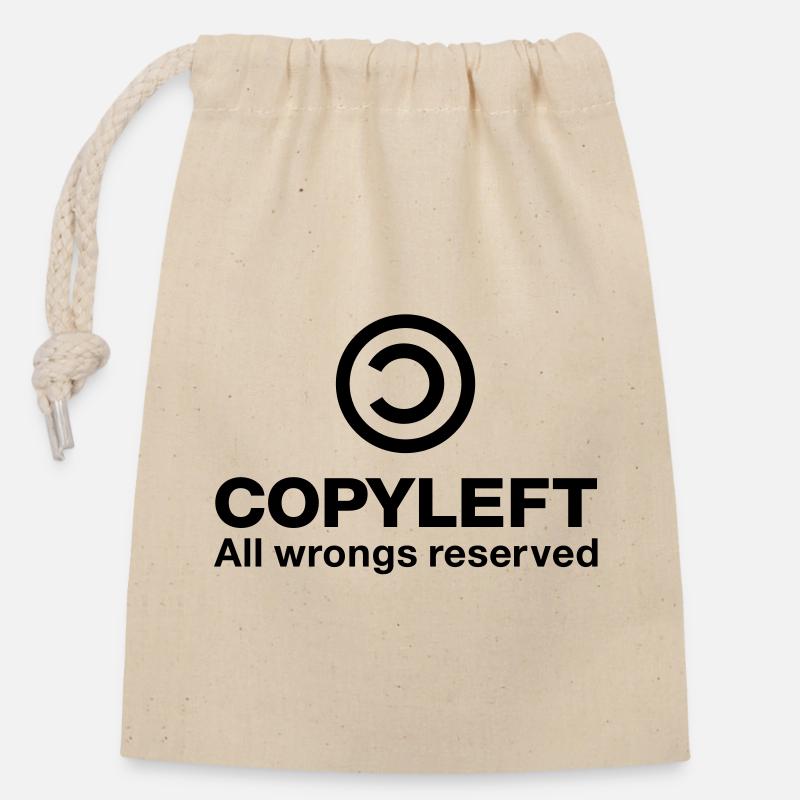 Copyleft Tous les torts réservés - Sac cadeau en coton avec cordon (14 x 20 cm) - nature