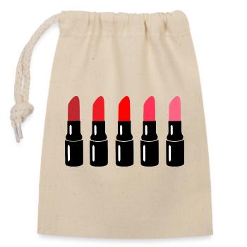 Rouge à lèvres - Sac cadeau en coton avec cordon (14 x 20 cm) - nature - Devant