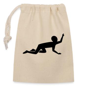 crawling_man - Verschließbarer Geschenkbeutel aus Baumwolle (14x20cm) - Natur - Vorne