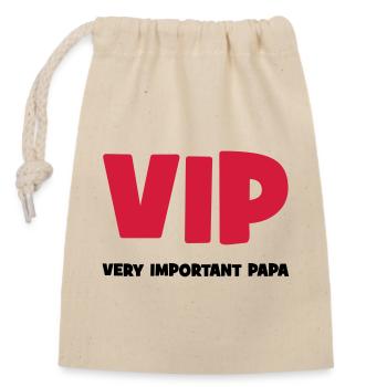 Very Important Papa :) - Sac cadeau en coton avec cordon (14 x 20 cm) - nature - Devant