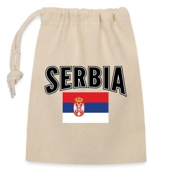 Serbia - Closable cotton gift bag (14x20cm) - nature - Front