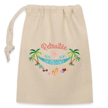 Retired Overbooked - Closable cotton gift bag (14x20cm) - nature - Front