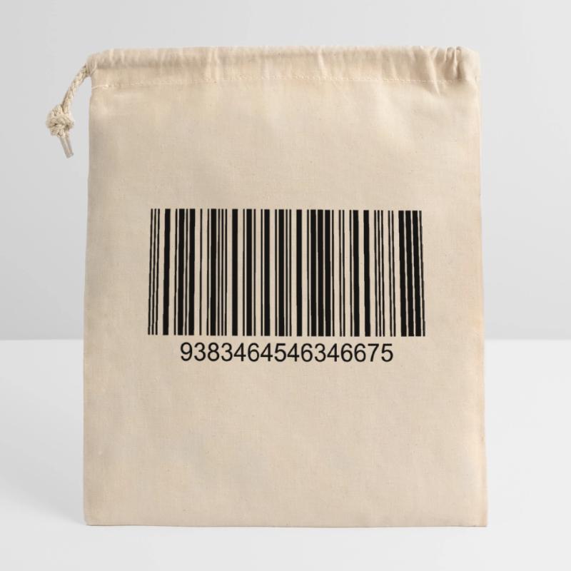 Code barres / code-barres en noir avec des chiffres Sac cadeau en coton avec cordon (14 x 20 cm)