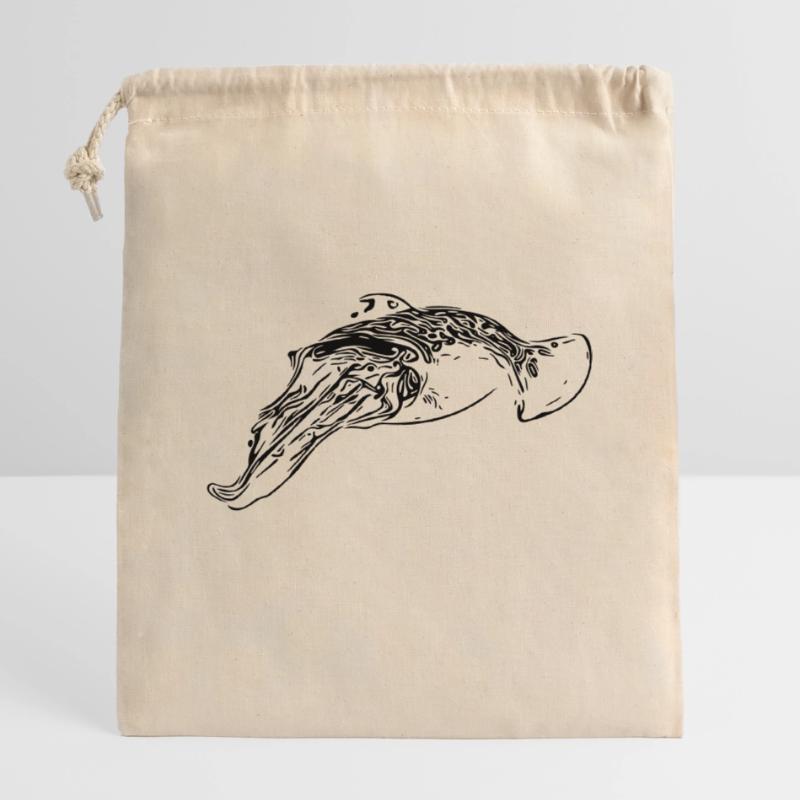 Cuttlefish Closable cotton gift bag (14x20cm)