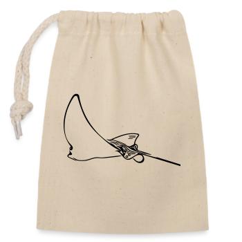 Eagle rays - Closable cotton gift bag (14x20cm) - nature - Front