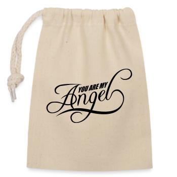 you are my angel shirt design spruch engel liebe v - Verschließbarer Geschenkbeutel aus Baumwolle (14x20cm) - Natur - Vorne