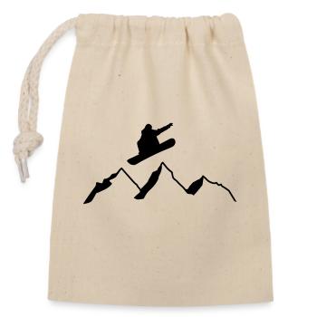Snowboarder - Verschließbarer Geschenkbeutel aus Baumwolle (14x20cm) - Natur - Vorne