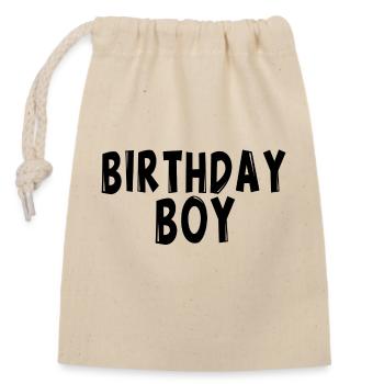 Birthday Boy - Verschließbarer Geschenkbeutel aus Baumwolle (14x20cm) - Natur - Vorne