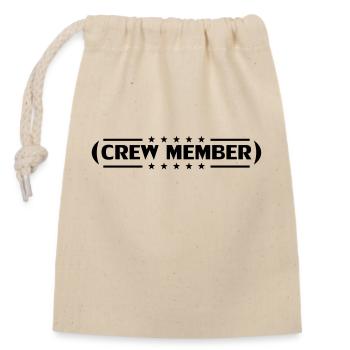 Crew Member Stars Design - Sac cadeau en coton avec cordon (14 x 20 cm) - nature - Devant