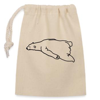 lazy_bear - Closable cotton gift bag (14x20cm) - nature - Front