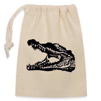 Crocodile - Sac cadeau en coton avec cordon (14 x 20 cm) - nature - Devant