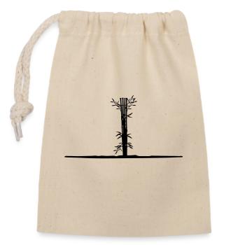 leaves tree bamboo plant silhouette trunk asia - Closable cotton gift bag (14x20cm) - nature - Front