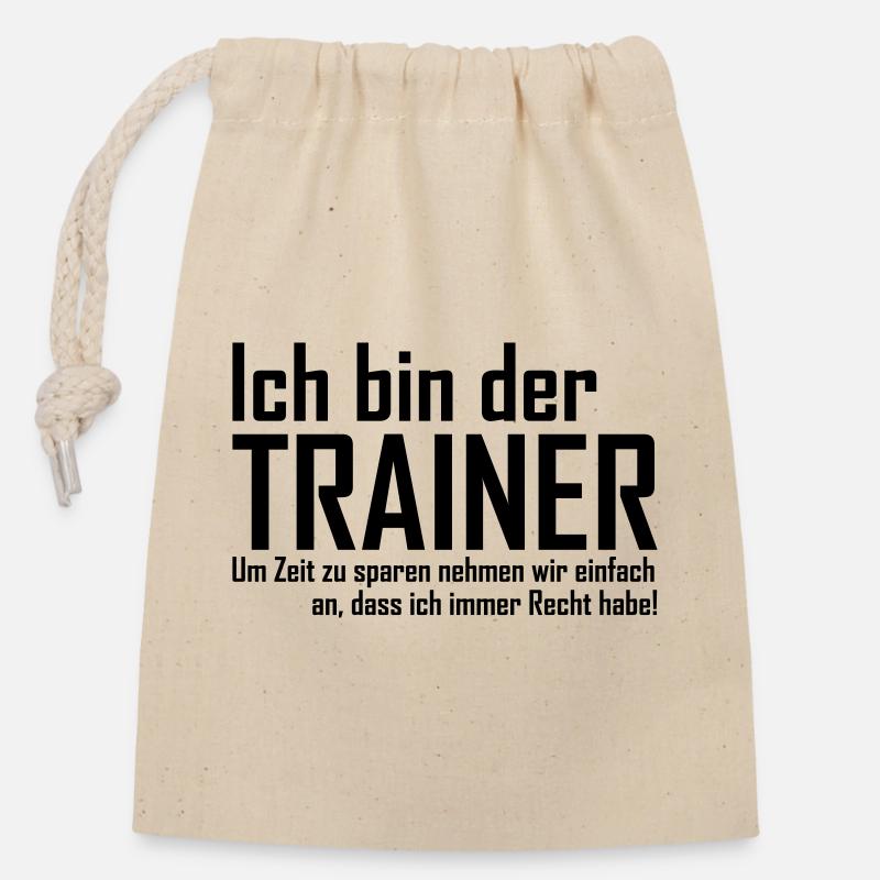 Trainer - Verschließbarer Geschenkbeutel aus Baumwolle (14x20cm) - Natur