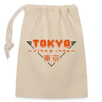pixel tokyo - Closable cotton gift bag (14x20cm) - nature - Front