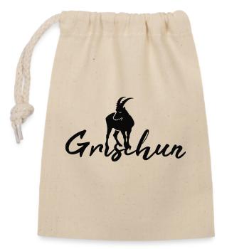 Graubünden Suisse Steinbock - Verschließbarer Geschenkbeutel aus Baumwolle (14x20cm) - Natur - Vorne