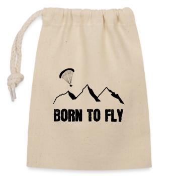 Born to fly - Sac cadeau en coton avec cordon (14 x 20 cm) - nature - Devant