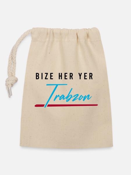Bize her yer Trabzon - Verschließbarer Geschenkbeutel aus Baumwolle (14x20cm) - Natur