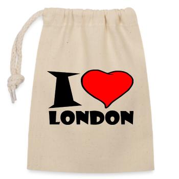 London - I love London - I love London - Closable cotton gift bag (14x20cm) - nature - Front