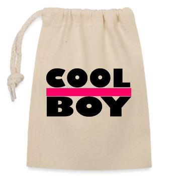 Cool - Cool Boy - Coole Junge - Verschließbarer Geschenkbeutel aus Baumwolle (14x20cm) - Natur - Vorne