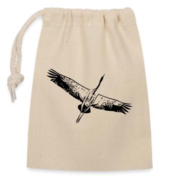 Héron oiseau en vol - Sac cadeau en coton avec cordon (14 x 20 cm) - nature - Devant