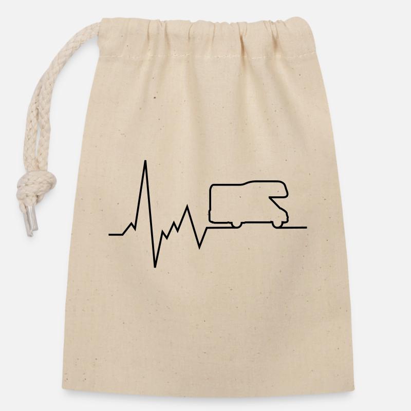 heartbeat camper van - Closable cotton gift bag (14x20cm) - nature