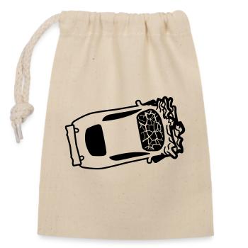 accident crash total damage crushed dents broken s - Closable cotton gift bag (14x20cm) - nature - Front