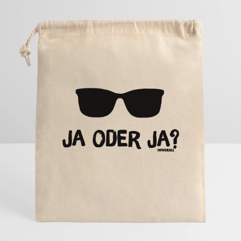Ja oder Ja? Verschließbarer Geschenkbeutel aus Baumwolle (14x20cm)