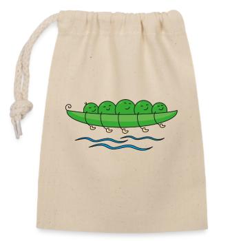 Pea Canoe - Closable cotton gift bag (14x20cm) - nature - Front
