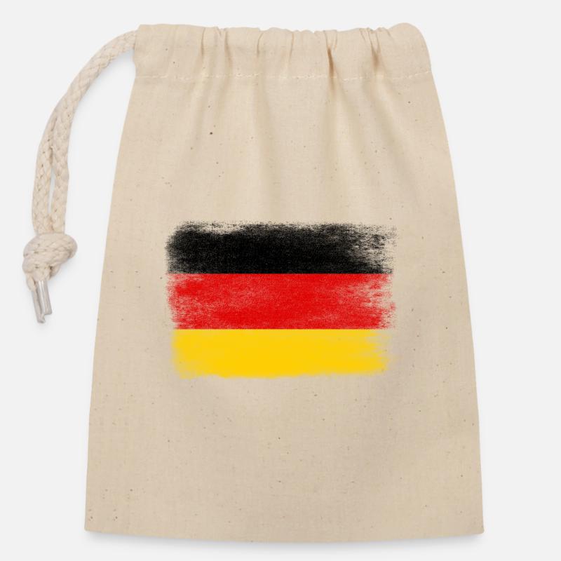 Drapeau Allemagne - Sac cadeau en coton avec cordon (14 x 20 cm) - nature