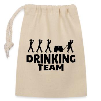 drinking team - Closable cotton gift bag (14x20cm) - nature - Front