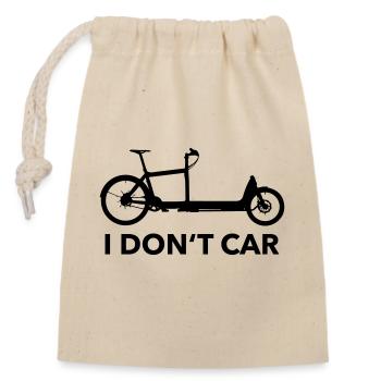 Je n’ai pas de voiture. - Sac cadeau en coton avec cordon (14 x 20 cm) - nature - Devant