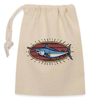 Fish illustration - Closable cotton gift bag (14x20cm) - nature - Front