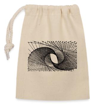Geometric lines - Closable cotton gift bag (14x20cm) - nature - Front