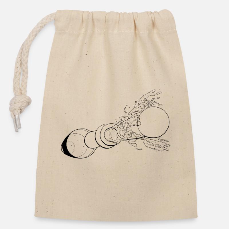 Bonne année - Bouchon de bouteille de - Sac cadeau en coton avec cordon (14 x 20 cm) - nature