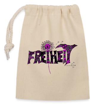 Liberté - Sac cadeau en coton avec cordon (14 x 20 cm) - nature - Devant