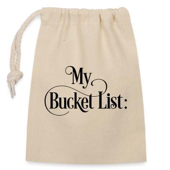 Complete my bucket list myself! - Closable cotton gift bag (14x20cm) - nature - Front