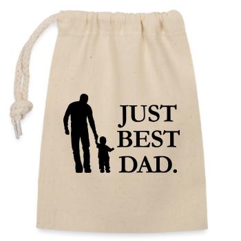 Juste le meilleur papa - Sac cadeau en coton avec cordon (14 x 20 cm) - nature - Devant