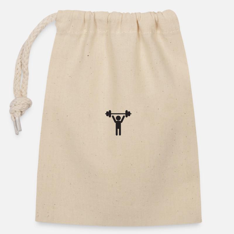 Lifting Weights - Closable cotton gift bag (14x20cm) - nature